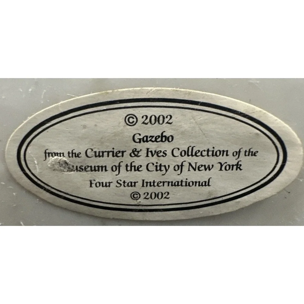 Currier & Ives Porcelain Gazebo Museum of the City of New York Rare 5.5